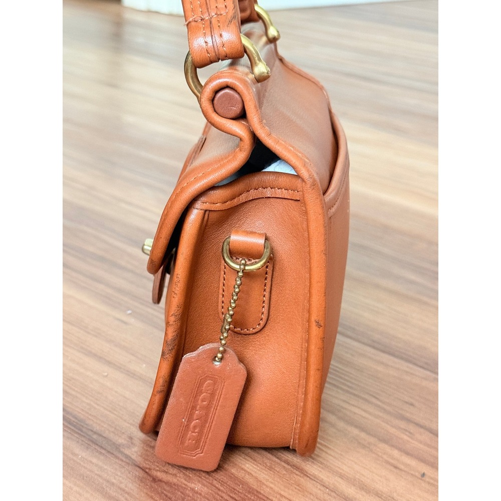 Vintage Coach Leather Mini Willis Winnie No.B7C-9023 British Tan Dowel Top - Picture 11 of 12